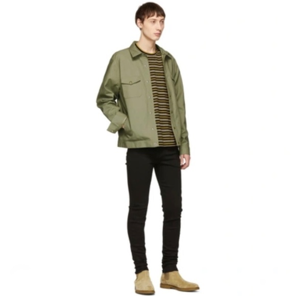 ⭐️ FRAME Two Pocket Cotton Poplin Army Jacket in Deep Army Size Medium - Picture 2 of 9